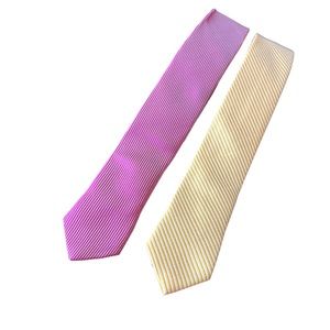 Bundle of 2 tie Fun striped colors yellow and magenta